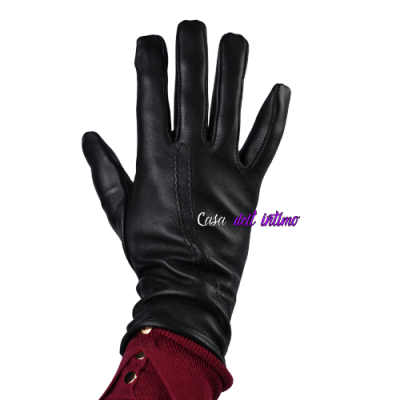 KRATKE KOŽNE RUKAVICE 07877 CRNA