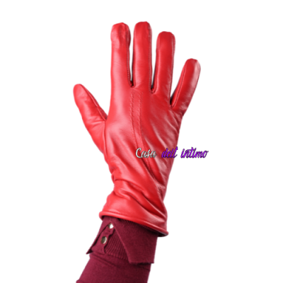 KRATKE KOŽNE RUKAVICE 07877 CRVENA