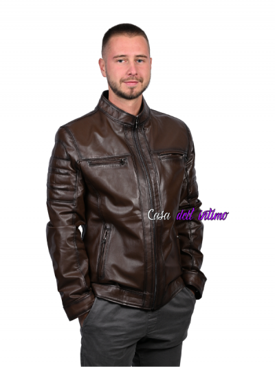 MUŠKA KOŽNA JAKNA 11138MJ2 BRAON